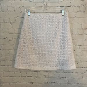 Ann Taylor White Eyelet A-Line Skirt